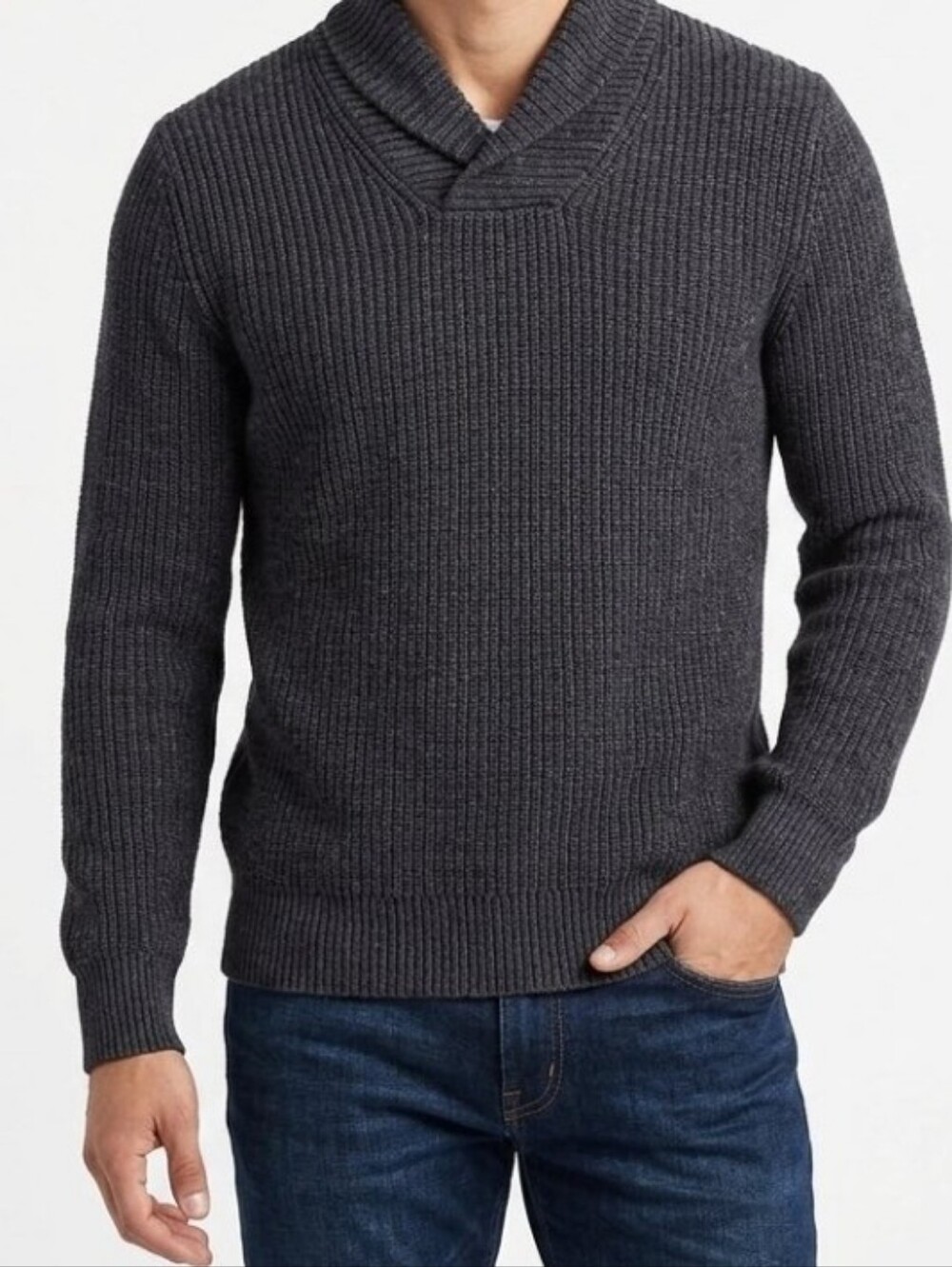 Weatherproof Vintage 100% Cotton Men's Cowl Sweater Charcoal Gray Sz XXL